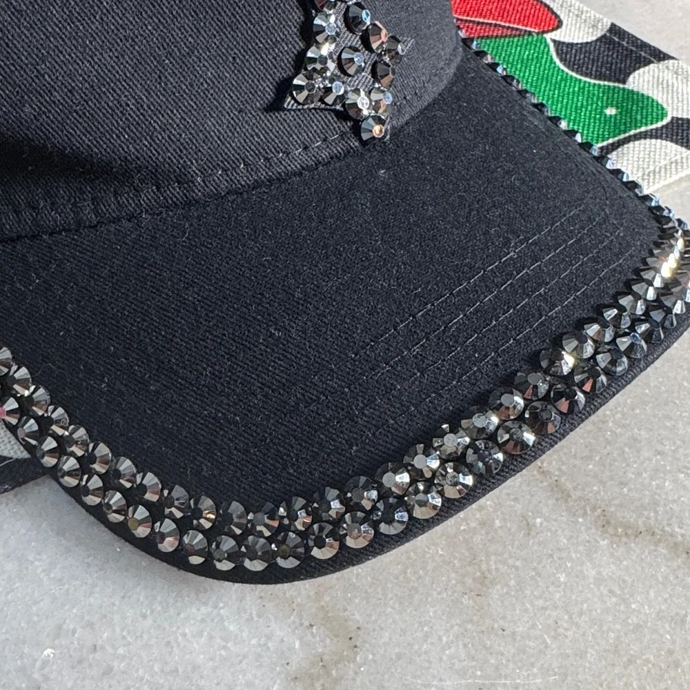 Womens studded black hat - Picture 7 of 7